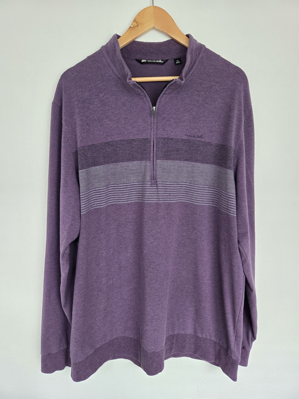 Travis Mathew Men's Purple Pioneer Golf Half-Zip Pullover Cotton Blend XXL